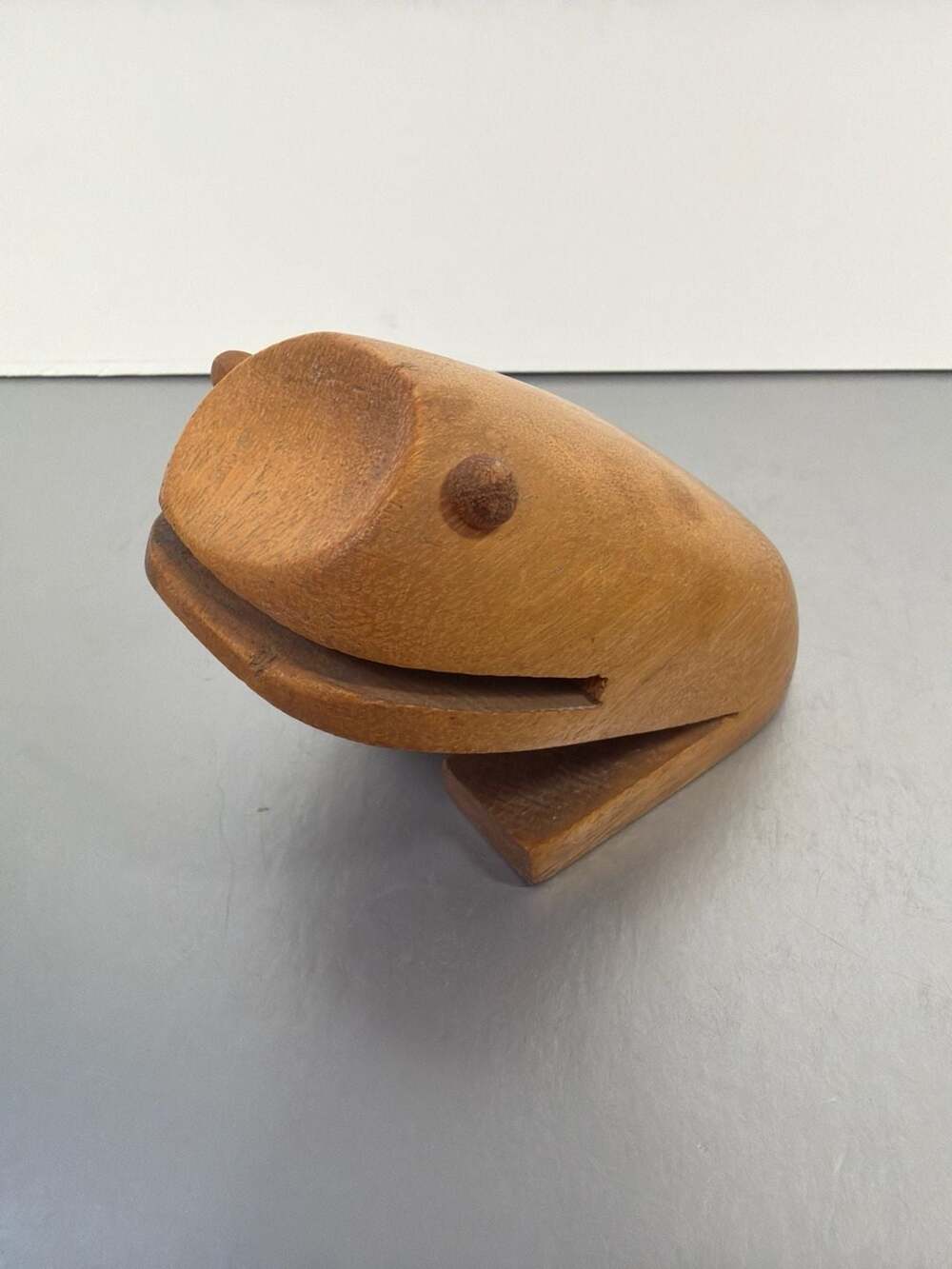 Vintage Handmade Wooden Frog Figurine Folk Art Dated‎ 1996